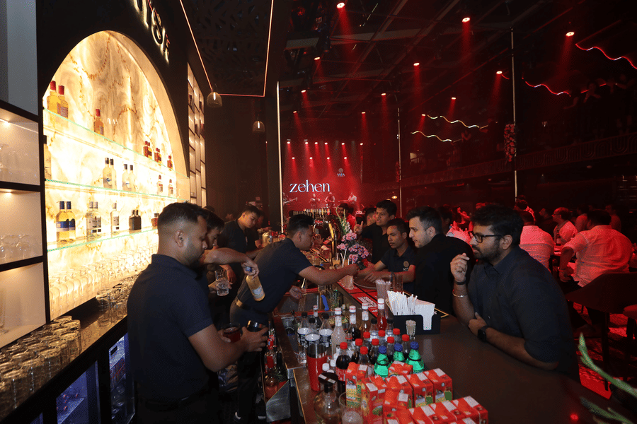 Nysa Skybar rooftop at night