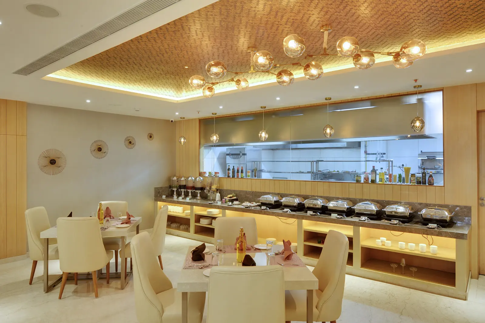 Choice 64 restaurant set for breakfast