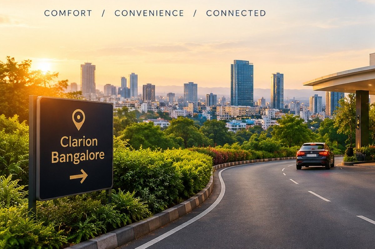 The way to Clarion Bangalore